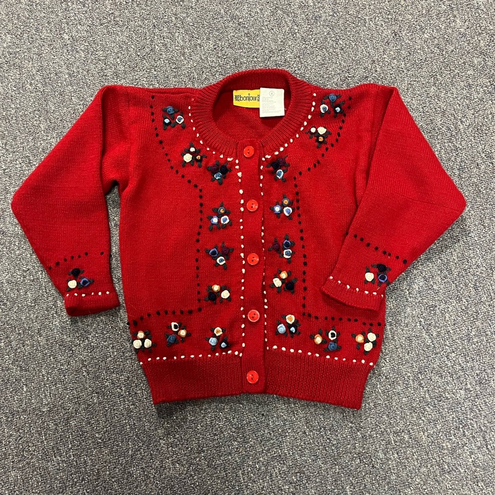 Adorable Bonjour girls sweater